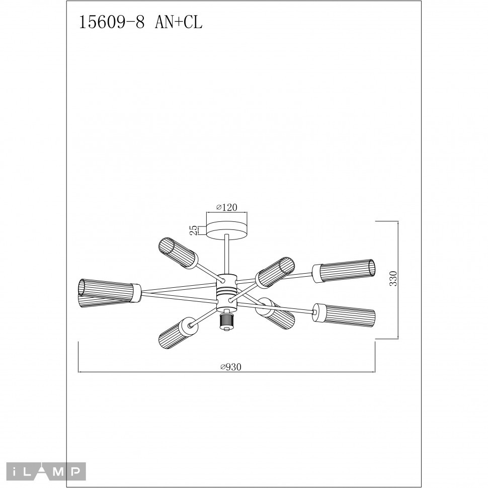 Светильник потолочный iLamp Evolution 15609-8 AN+CL