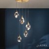 Подвесной светильник iLedex OXYGEN 9701P/5R BRASS&CLEAR