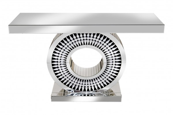 Консоль ArtHomeDecor Sky YJF-039 стекло 120*35*78 серебристый