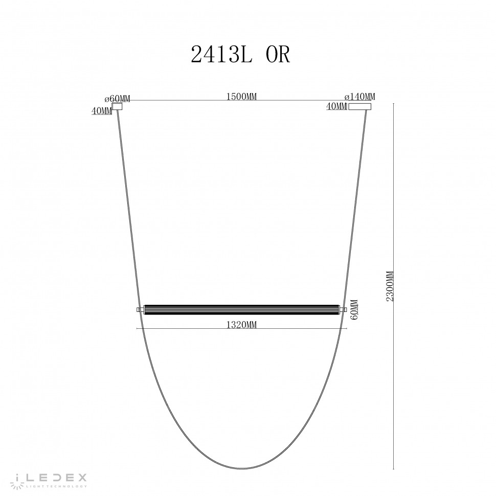 Светильник подвесной iLedex Rocks 2413L OR