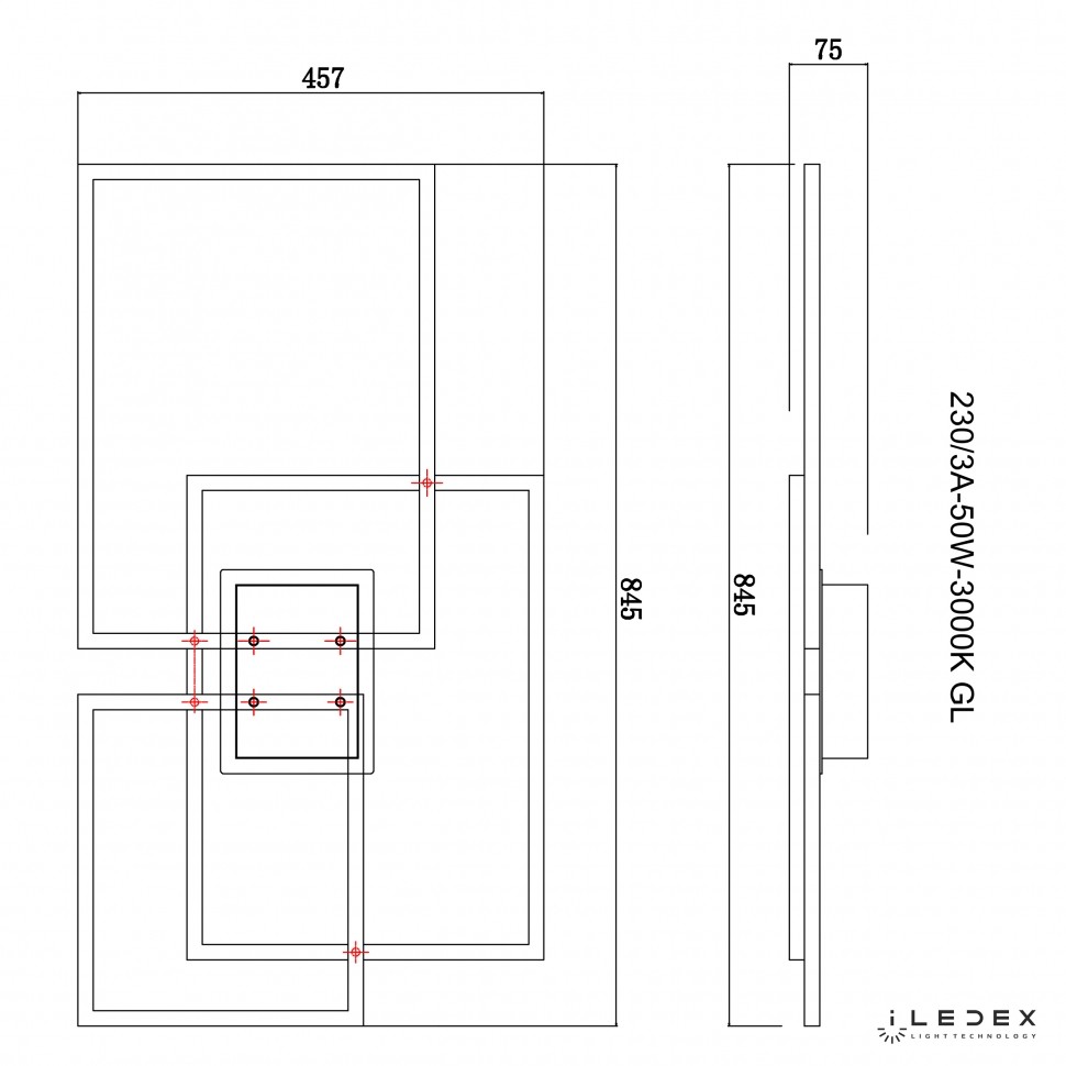 Потолочный светильник iLedex GRACE 230/3A-50W-3000K GOLD