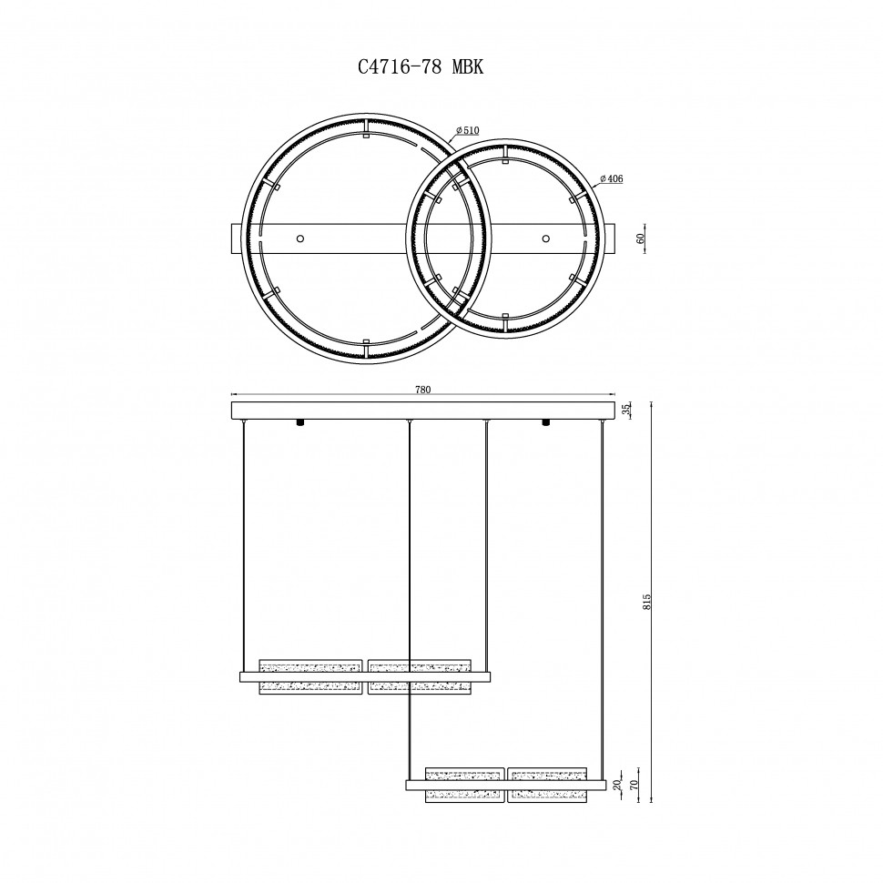 Светильник подвесной iLEDEX Meridian C4716-78 MBK