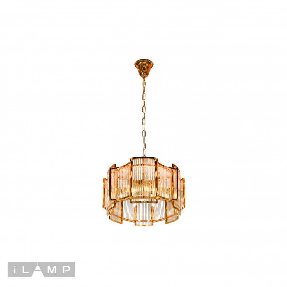 Подвесная люстра iLamp Tribeca MD0276-6A GOLD+CLEAR