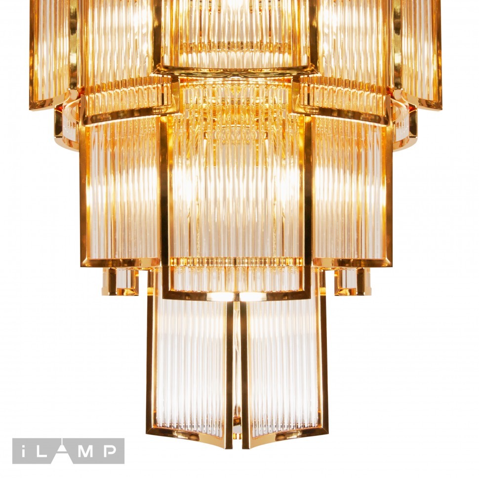 Подвесная люстра iLamp Tribeca MD0276-11C GOLD+CLEAR